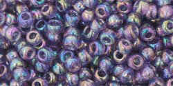 TOHO Round 8/0 Tube 5.5" : Transparent Rainbow Sugar Plum