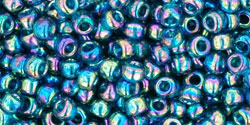 TOHO Round 8/0 Tube 2.5" : Transparent-Rainbow Teal