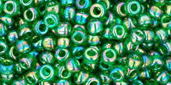 TOHO Round 8/0 Tube 2.5" : Transparent-Rainbow Grass Green