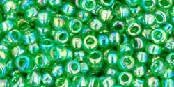 TOHO Round 8/0 Tube 5.5" : Transparent-Rainbow Peridot