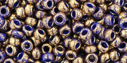 TOHO Round 8/0 Tube 2.5" : Gilded Marble Blue