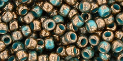 TOHO Round 8/0 Tube 2.5" : Gilded Marble Turquoise