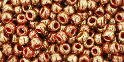 TOHO Round 8/0 Tube 2.5" : Gilded Marble Red