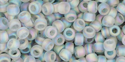 TOHO Round 8/0 Tube 2.5" : Transparent-Rainbow Frosted Black Diamond