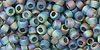 TOHO Round 8/0 Tube 2.5" : Transparent-Rainbow Frosted Gray