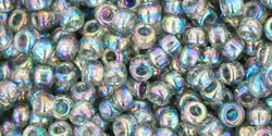 TOHO Round 8/0 Tube 2.5" : Transparent-Rainbow Black Diamond