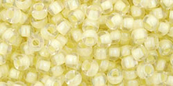 TOHO Round 8/0 : Inside-Color Luster Crystal/Opaque Yellow-Lined