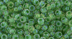 TOHO Round 8/0 : Inside-Color Crystal/Shamrock-Lined