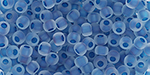 TOHO Round 8/0 : Frosted Caribbean Blue-Lined Crystal