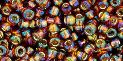 TOHO Round 8/0 Tube 5.5" : Silver-Lined Rainbow Topaz