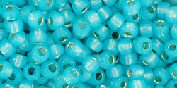 TOHO Round 8/0 Tube 2.5" : Silver-Lined Milky Aqua