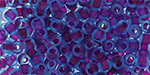 TOHO Round 8/0 Tube 2.5" : Inside-Color Frosted Aqua/Purple-Lined
