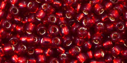 TOHO Round 8/0 Tube 5.5" : Silver-Lined Ruby