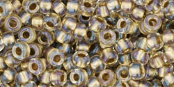 TOHO Round 8/0 Tube 5.5" : Inside-Color Crystal/Gold-Lined