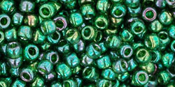 TOHO Round 8/0 Tube 5.5" : Gold-Lustered Emerald