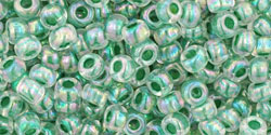 TOHO Round 8/0 Tube 2.5" : Inside-Color Rainbow Crystal/Shamrock-Lined