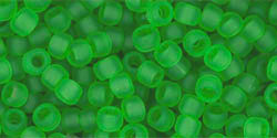 TOHO Round 8/0 Tube 5.5" : Transparent-Frosted Peridot