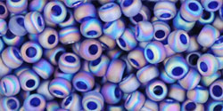 TOHO Round 8/0 Tube 2.5" : Transparent-Rainbow Frosted Cobalt