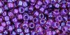TOHO Round 8/0 Tube 5.5" : Inside-Color Rainbow Rosaline/Opaque Purple-Lined