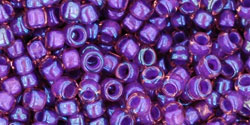 TOHO Round 8/0 Tube 5.5" : Inside-Color Rainbow Rosaline/Opaque Purple-Lined
