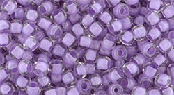 TOHO Round 8/0 Tube 2.5" : Inside-Color Crystal/Lilac-Lined