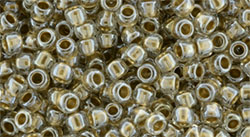 TOHO Round 8/0 Tube 2.5" : Gold-Lined Crystal