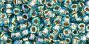 TOHO Round 8/0 Tube 5.5" : Gold-Lined Rainbow Aqua