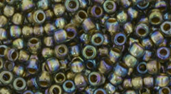 TOHO Round 8/0 Tube 2.5" : Gold-Lined Rainbow Black Diamond