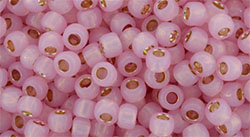 TOHO Round 8/0 Tube 5.5" : PermaFinish - Silver-Lined Milky Baby Pink