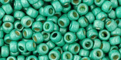 TOHO Round 8/0 Tube 2.5" : PermaFinish - Matte Galvanized Green Teal