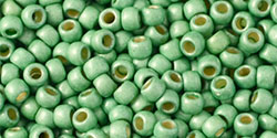 TOHO Round 8/0 : PermaFinish - Frosted Galvanized Mint Green
