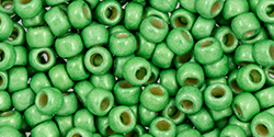 TOHO Round 8/0 Tube 2.5" : Permafinish - Matte Galvanized Green Apple