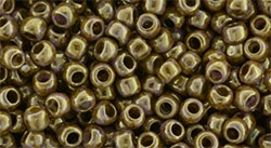 TOHO Round 8/0 Tube 2.5" : HYBRID Luster - Opaque Gold/Smoky Topaz