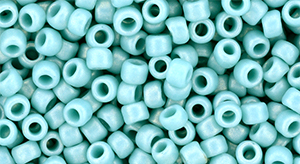 TOHO Round 8/0 Tube 2.5" : HYBRID Sueded Gold Opaque Turquoise