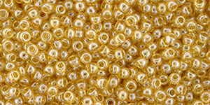 TOHO Round 11/0 Tube 5.5" : Transparent-Lustered Med Topaz