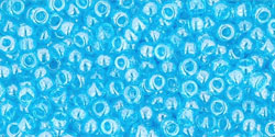 TOHO Round 11/0 Tube 2.5" : Transparent-Lustered Aquamarine