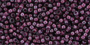 TOHO Round 11/0 Tube 5.5" : Inside-Color Crystal/Berry Wine-Lined