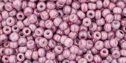 TOHO Round 11/0 Tube 5.5" : Marbled Opaque Pink/Pink
