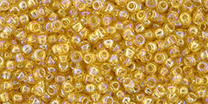 TOHO Round 11/0 Tube 2.5" : Transparent-Rainbow Lt Topaz