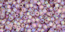 TOHO Round 11/0 Tube 5.5" : Transparent Rainbow Frosted Med Amethyst