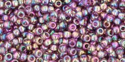 TOHO Round 11/0 Tube 5.5" : Transparent Rainbow Med Amethyst