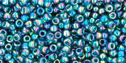 TOHO Round 11/0 Tube 2.5" : Transparent-Rainbow Teal