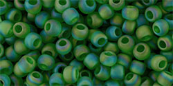 TOHO Round 11/0 Tube 2.5" : Transparent-Rainbow Frosted Grass Green