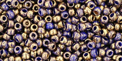 TOHO Round 11/0 Tube 2.5" : Gilded Marble Blue