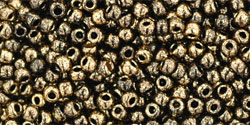 TOHO Round 11/0 Tube 2.5" : Gilded Marble Black