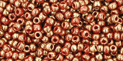 TOHO Round 11/0 Tube 5.5" : Gilded Marble Red