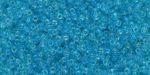 TOHO Round 11/0 Tube 2.5" : Transparent-Rainbow Aqua Frost
