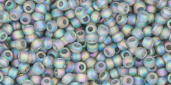 TOHO Round 11/0 Tube 2.5" : Transparent-Rainbow Frosted Gray