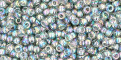 TOHO Round 11/0 Tube 2.5" : Transparent-Rainbow Black Diamond