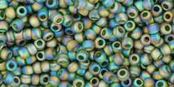 TOHO Round 11/0 Tube 2.5" : Transparent-Rainbow Frosted Olivine